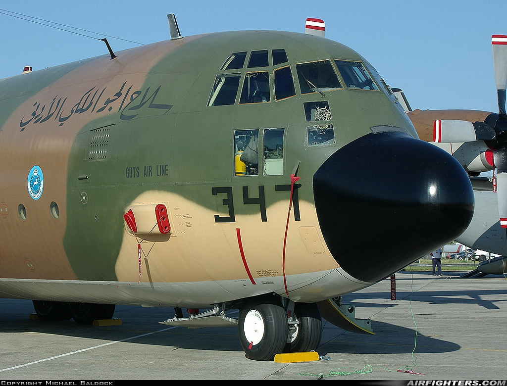 Jordan - Air Force Lockheed C-130H Hercules (L-382) 347 at Fairford (FFD / EGVA), UK