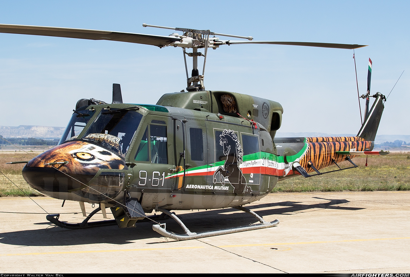 Italy - Air Force Agusta-Bell AB-212AM MM81161 at Zaragoza (ZAZ / LEZG), Spain