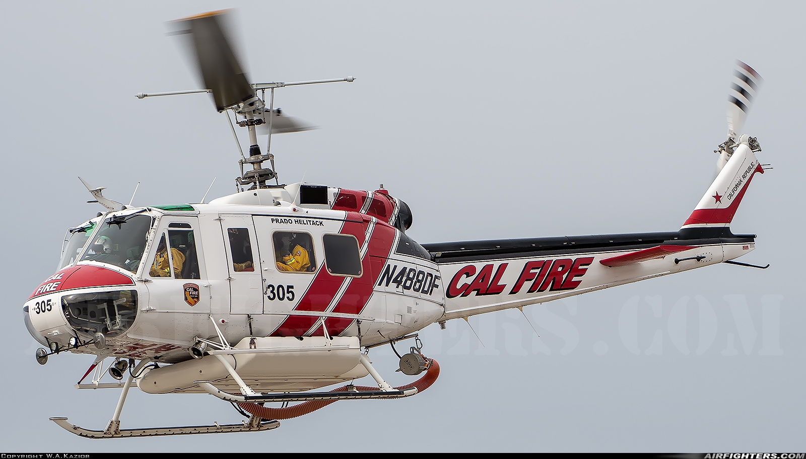 USA - United States Forest Service Bell UH-1H Iroquois (205) N488DF at Redlands Municipal Airport (KREI), USA