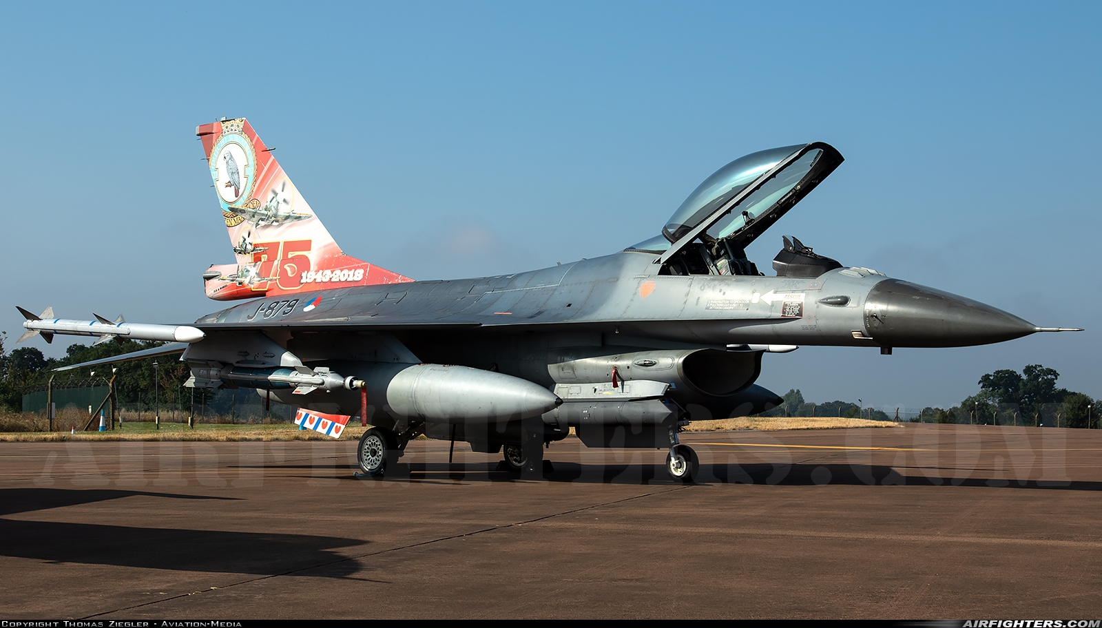 Netherlands - Air Force General Dynamics F-16AM Fighting Falcon J-879 at Fairford (FFD / EGVA), UK