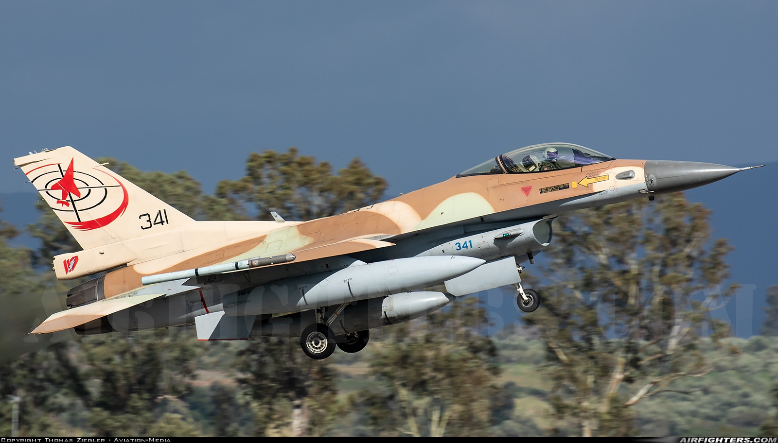 Israel - Air Force General Dynamics F-16C Fighting Falcon 341 at Andravida (Pyrgos -) (PYR / LGAD), Greece