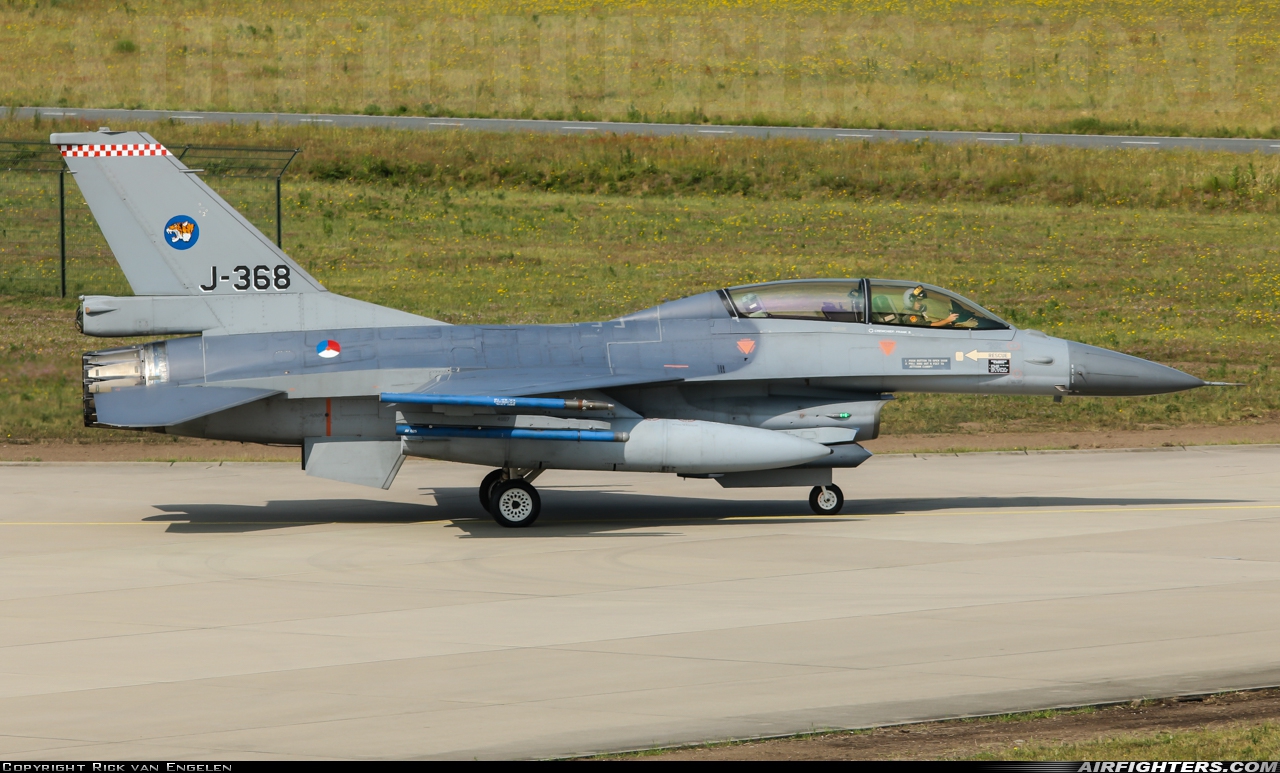 Netherlands - Air Force General Dynamics F-16BM Fighting Falcon J-368 at Eindhoven (- Welschap) (EIN / EHEH), Netherlands