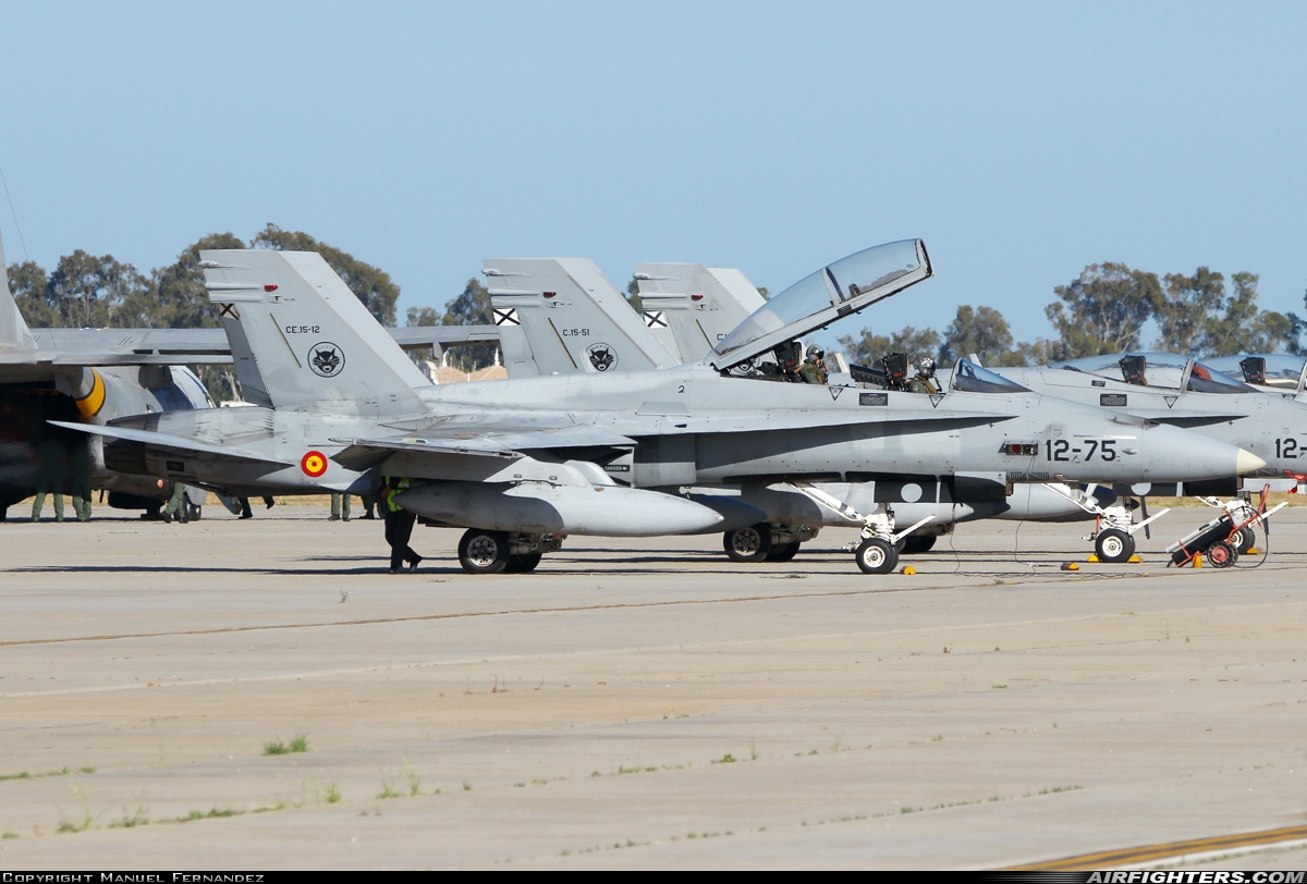 Spain - Air Force McDonnell Douglas CE-15 Hornet (EF-18B+) CE.15-12 at Malaga (AGP / LEMG), Spain