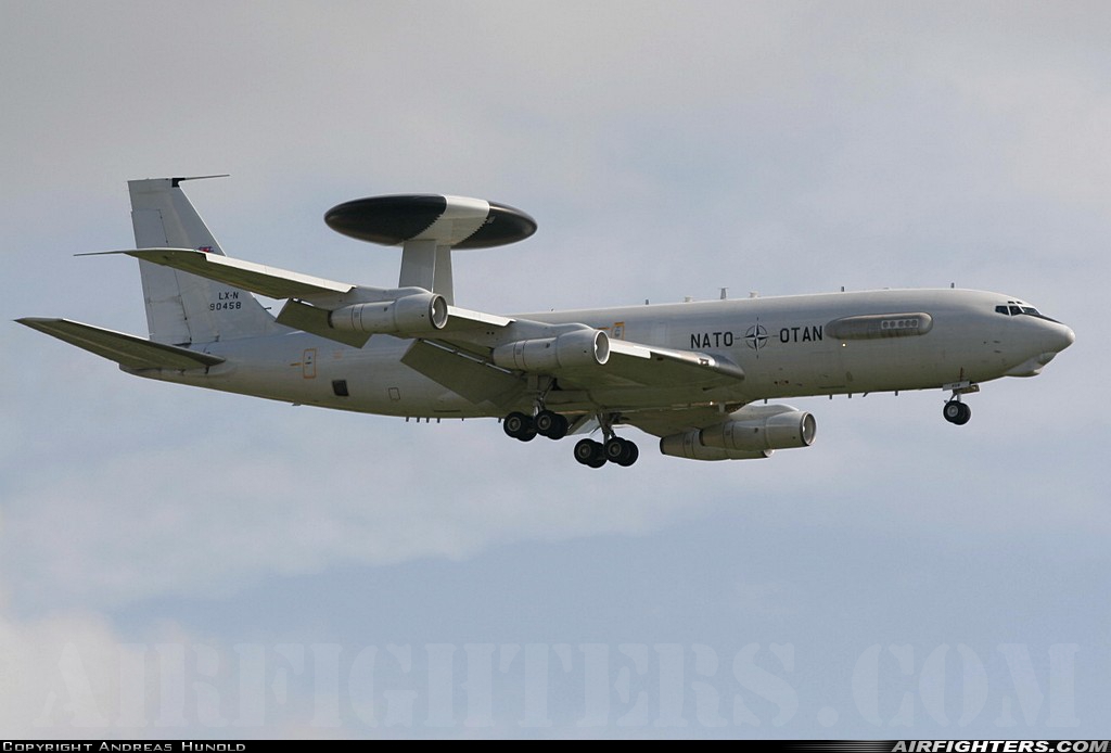 Luxembourg - NATO Boeing E-3A Sentry (707-300) LX-N90458 at Geilenkirchen (GKE / ETNG), Germany