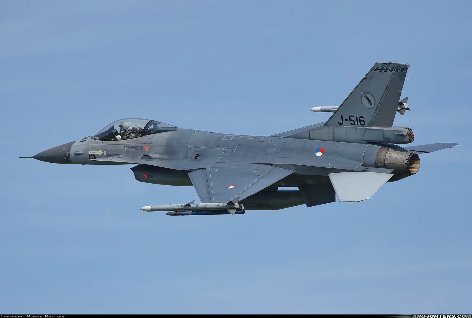 Netherlands - Air Force General Dynamics F-16AM Fighting Falcon J-516 at Leeuwarden (LWR / EHLW), Netherlands