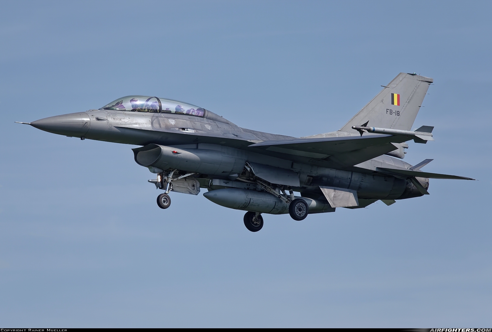 Belgium - Air Force General Dynamics F-16BM Fighting Falcon FB-18 at Leeuwarden (LWR / EHLW), Netherlands