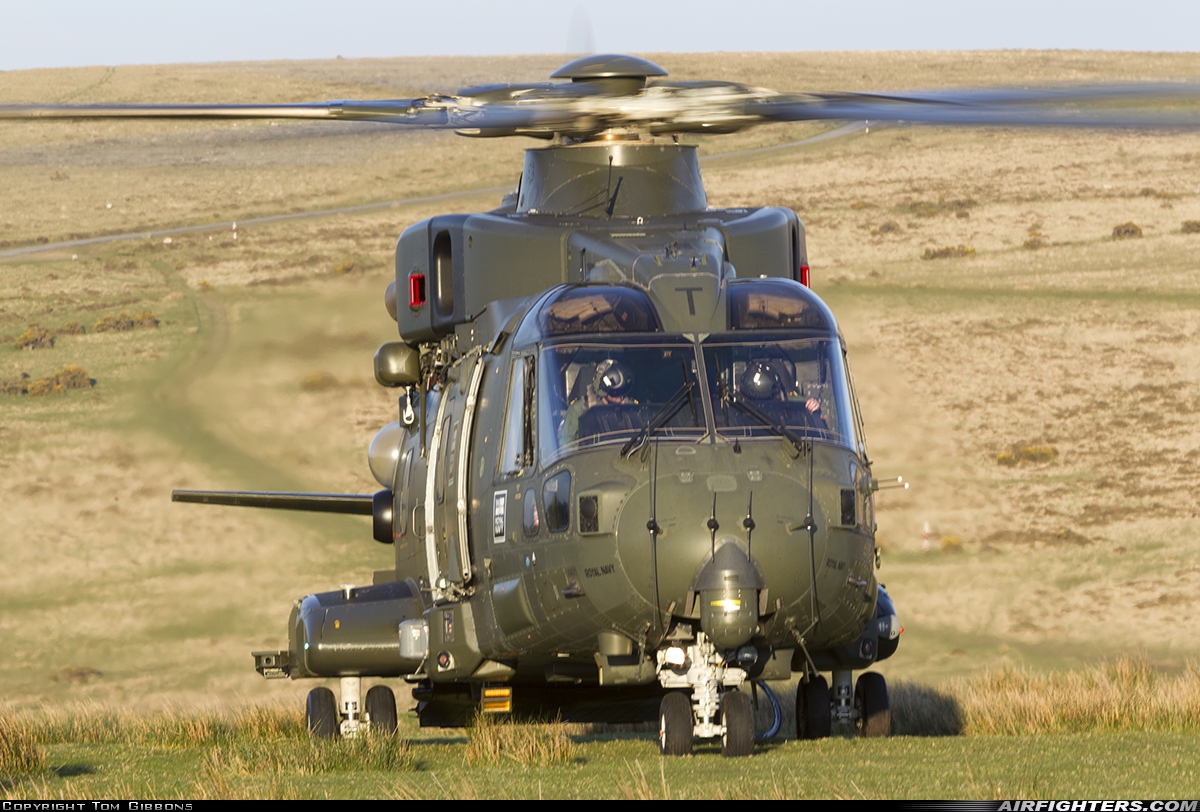 UK - Navy AgustaWestland Merlin HC3 (Mk411) ZJ135 at Off-Airport - Okehampton Camp, UK