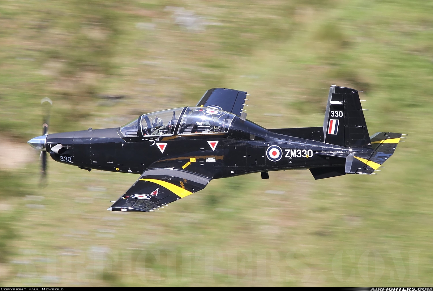 UK - Air Force Raytheon Texan T1 (T-6C) ZM330 at Off-Airport - Machynlleth Loop Area, UK