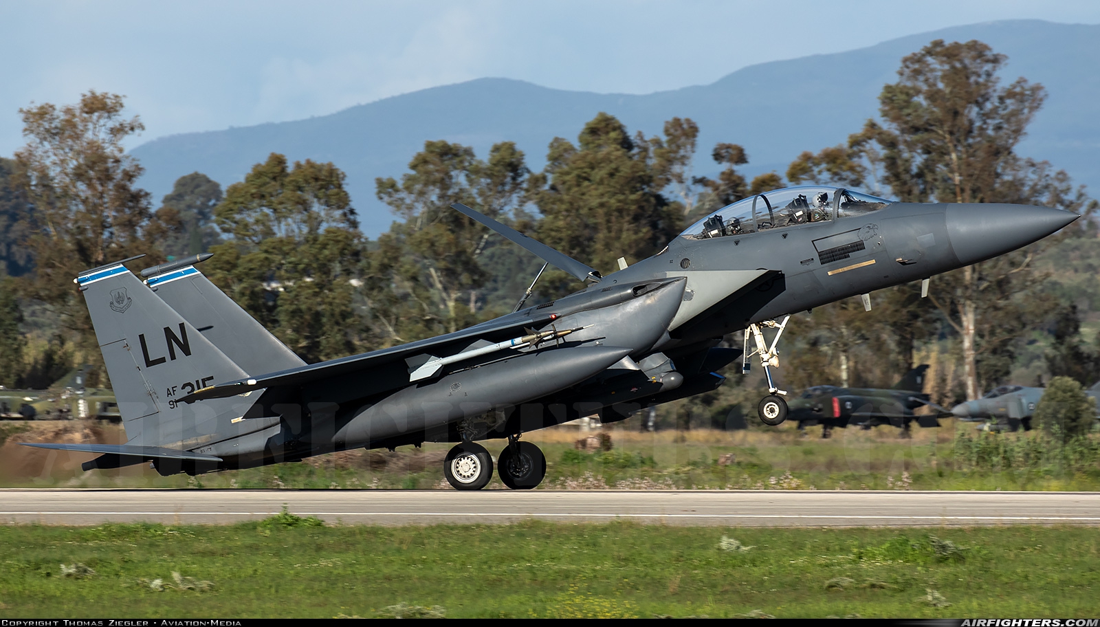 USA - Air Force McDonnell Douglas F-15E Strike Eagle 91-0315 at Andravida (Pyrgos -) (PYR / LGAD), Greece
