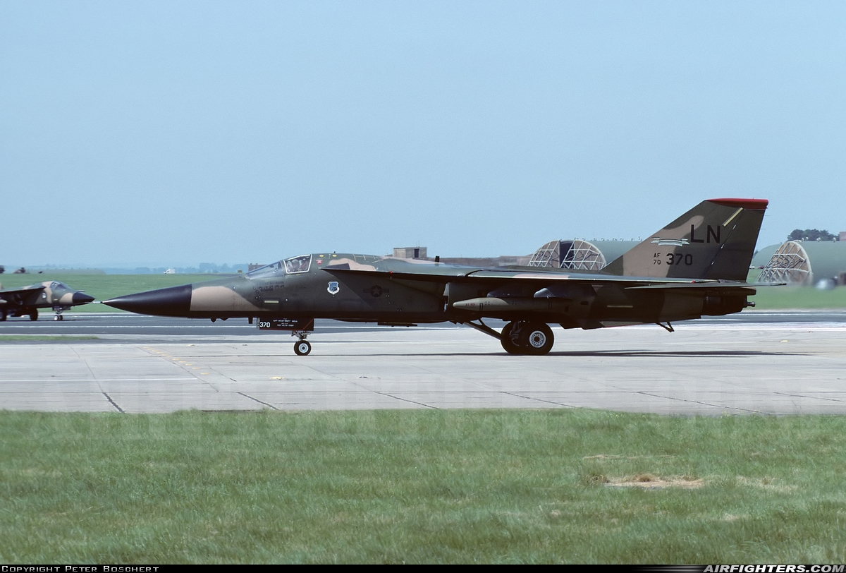 USA - Air Force General Dynamics F-111F Aardvark 70-2370 at Boscombe Down (EGDM), UK