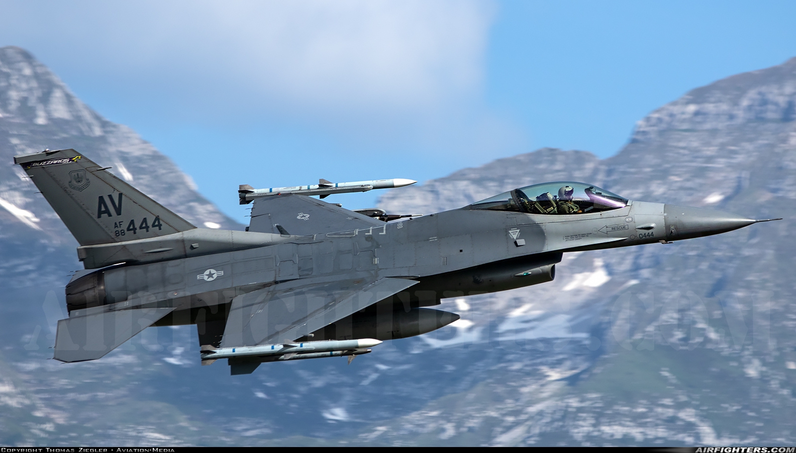 USA - Air Force General Dynamics F-16C Fighting Falcon 88-0444 at Aviano (- Pagliano e Gori) (AVB / LIPA), Italy