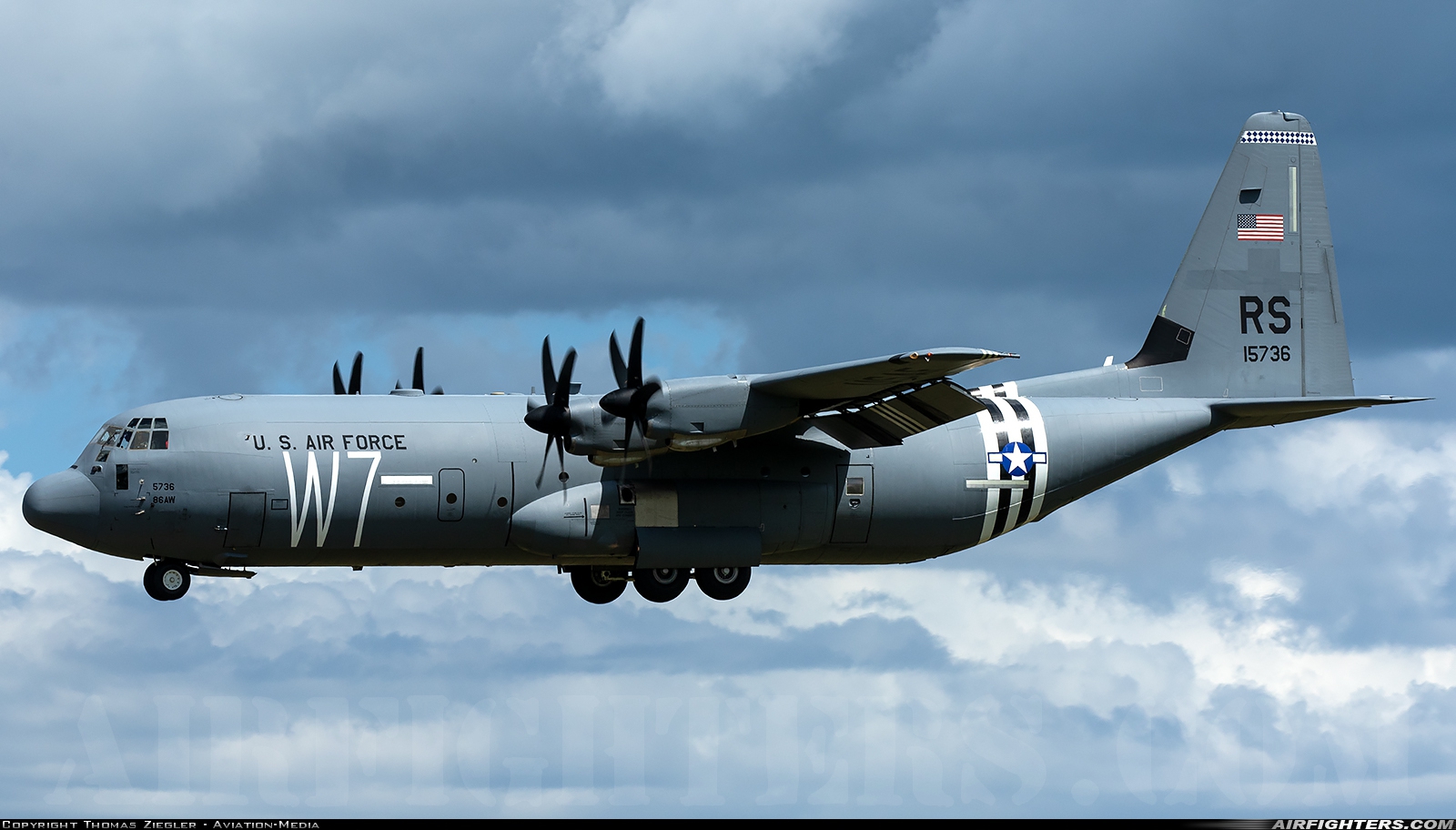 USA - Air Force Lockheed Martin C-130J-30 Hercules (L-382) 11-5736 at Cherbourg - Maupertus (LFRC), France