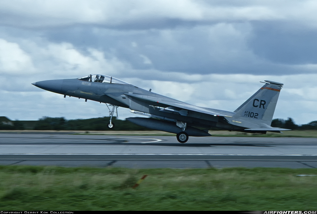 USA - Air Force McDonnell Douglas F-15A Eagle 77-0102 at Karup (KRP / EKKA), Denmark