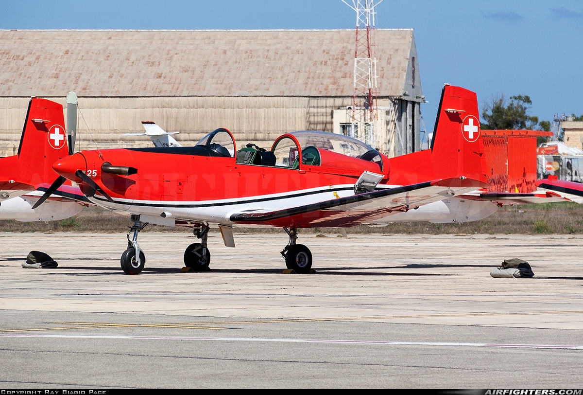 Switzerland - Air Force Pilatus NCPC-7 Turbo Trainer A-925 at Luqa - Malta International (MLA / LMML), Malta