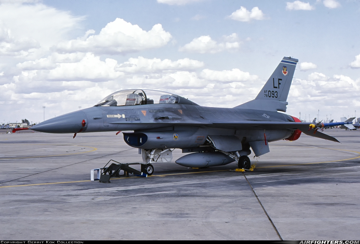 USA - Air Force General Dynamics F-16B Fighting Falcon 78-0093 at Glendale (Phoenix) - Luke AFB (LUF / KLUF), USA