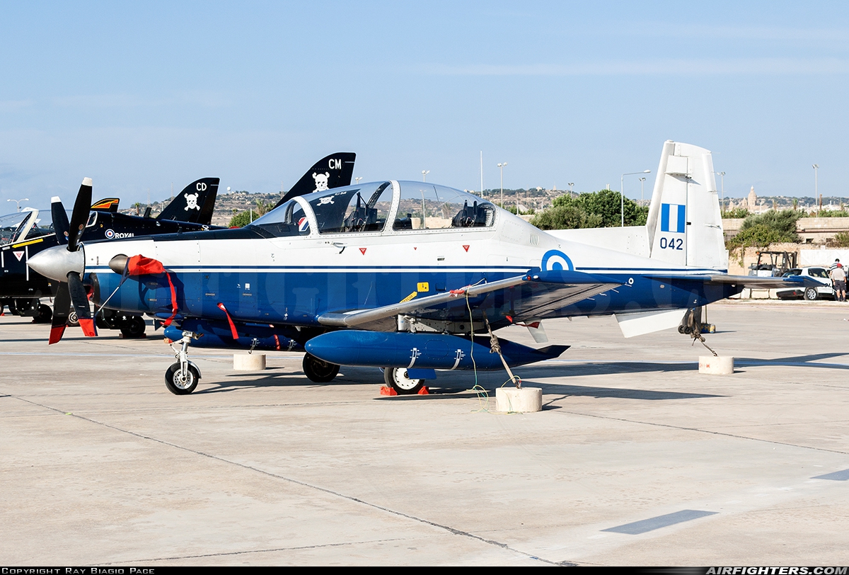 Greece - Air Force Raytheon AT-6A Texan II 042 at Luqa - Malta International (MLA / LMML), Malta