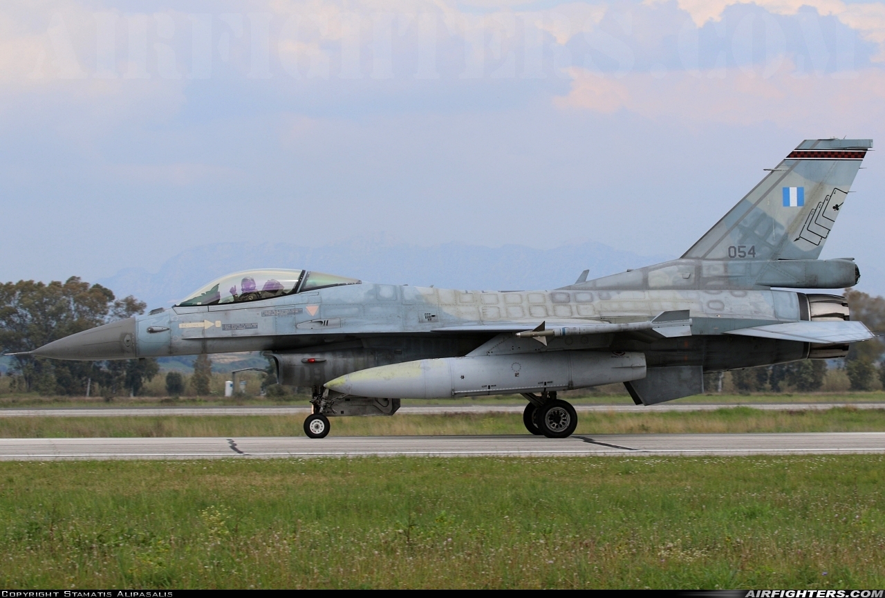 Greece - Air Force General Dynamics F-16C Fighting Falcon 054 at Andravida (Pyrgos -) (PYR / LGAD), Greece