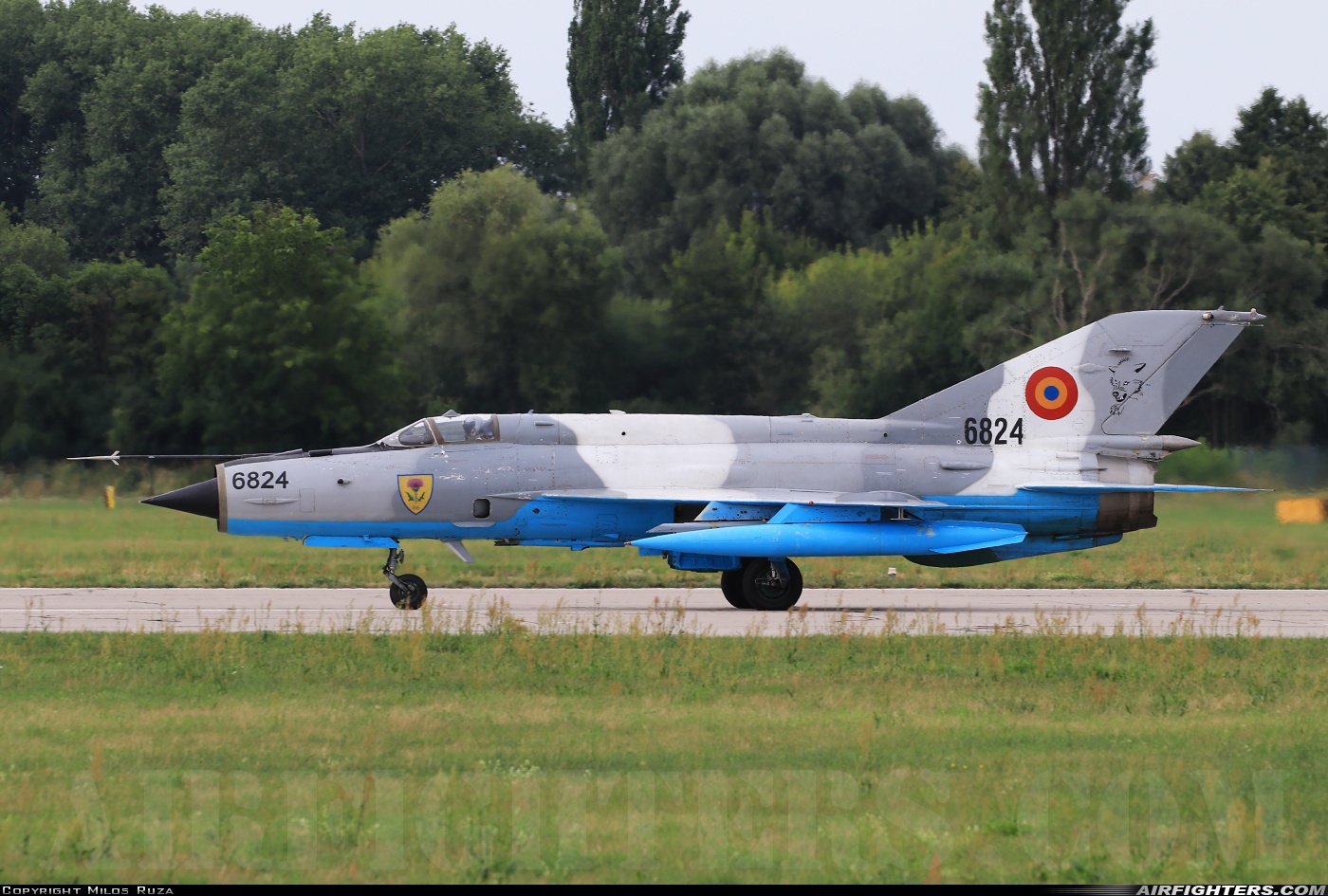 Romania - Air Force Mikoyan-Gurevich MiG-21MF-75 Lancer C 6824 at Pardubice (PED / LKPD), Czech Republic