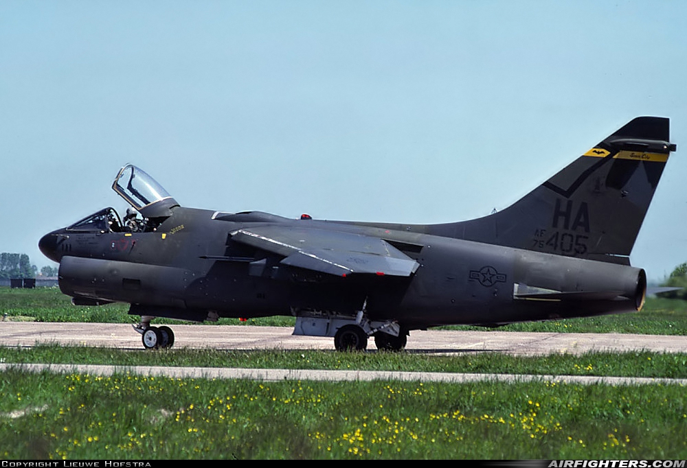 USA - Air Force LTV Aerospace A-7D Corsair II 75-0405 at Leeuwarden (LWR / EHLW), Netherlands