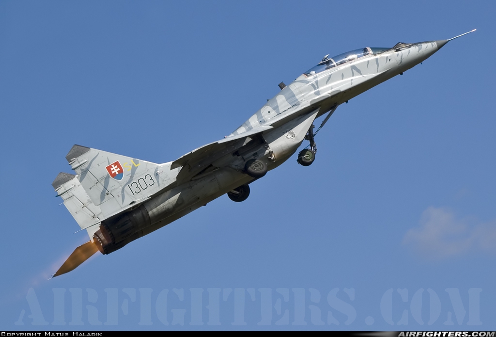 Slovakia - Air Force Mikoyan-Gurevich MiG-29UBS (9.51) 1303 at Ocova - Zvolen (LZOC), Slovakia