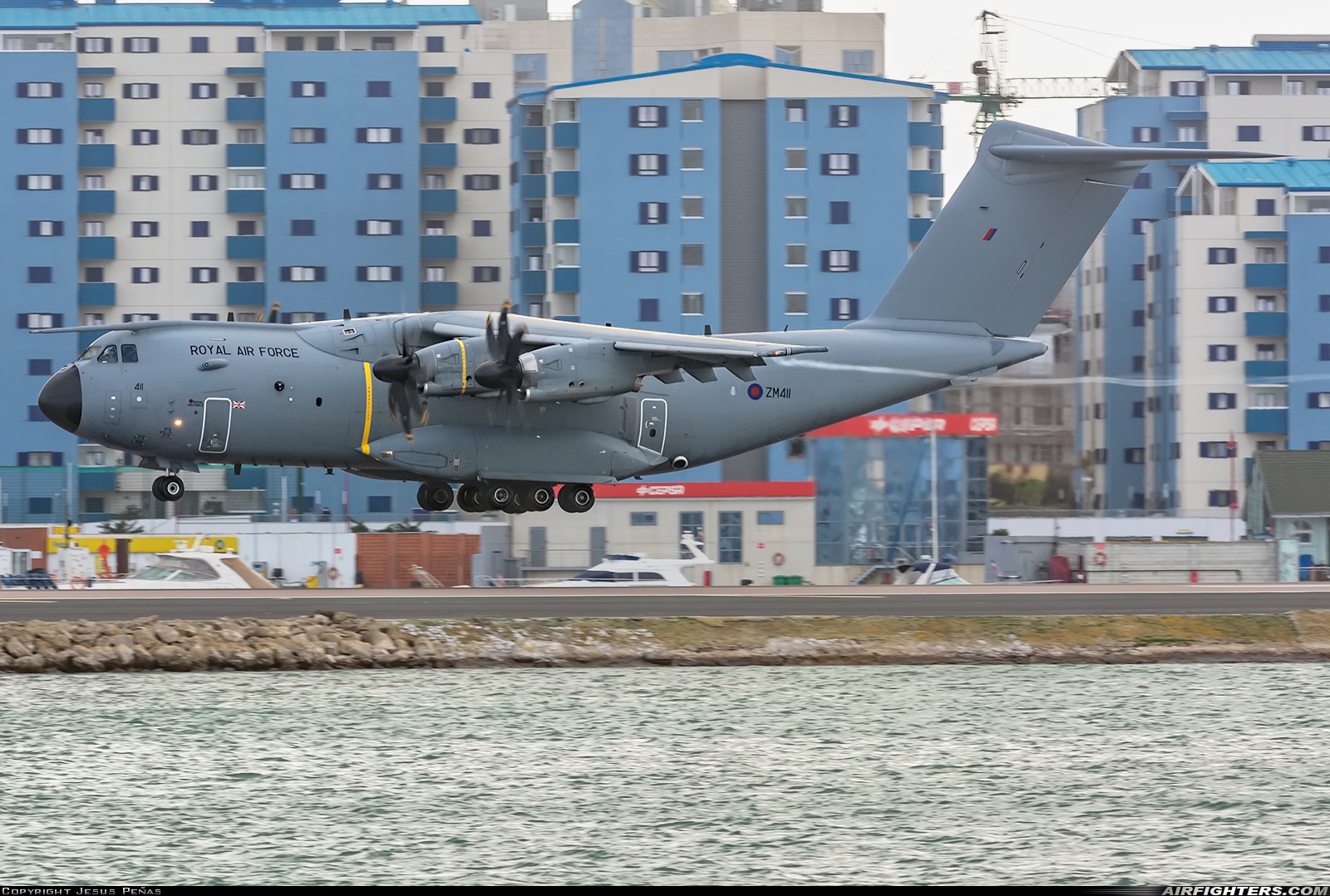 UK - Air Force Airbus Atlas C1 (A400M-180) ZM411 at Gibraltar - North Front (GIB / LXGB), Gibraltar