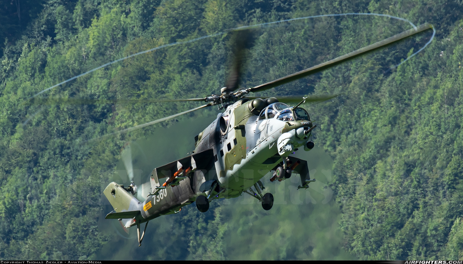 Czech Republic - Air Force Mil Mi-35 (Mi-24V) 7360 at Mollis (LSMF), Switzerland