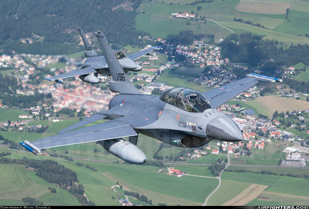 Netherlands - Air Force General Dynamics F-16BM Fighting Falcon J-065 at In Flight, Austria