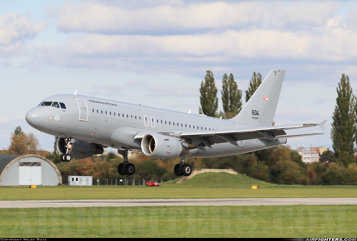 Hungary - Air Force Airbus A319-112 604 at Pardubice (PED / LKPD), Czech Republic