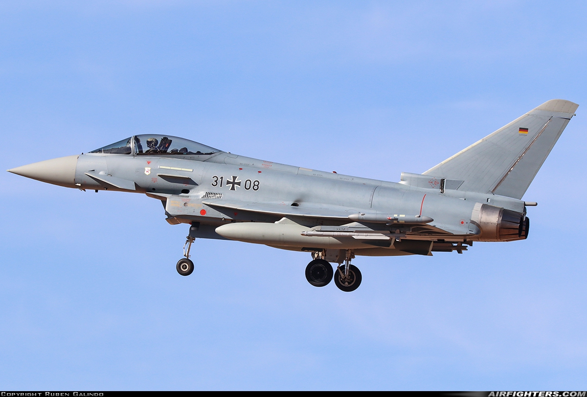 Germany - Air Force Eurofighter EF-2000 Typhoon S 31+08 at Albacete (- Los Llanos) (LEAB), Spain