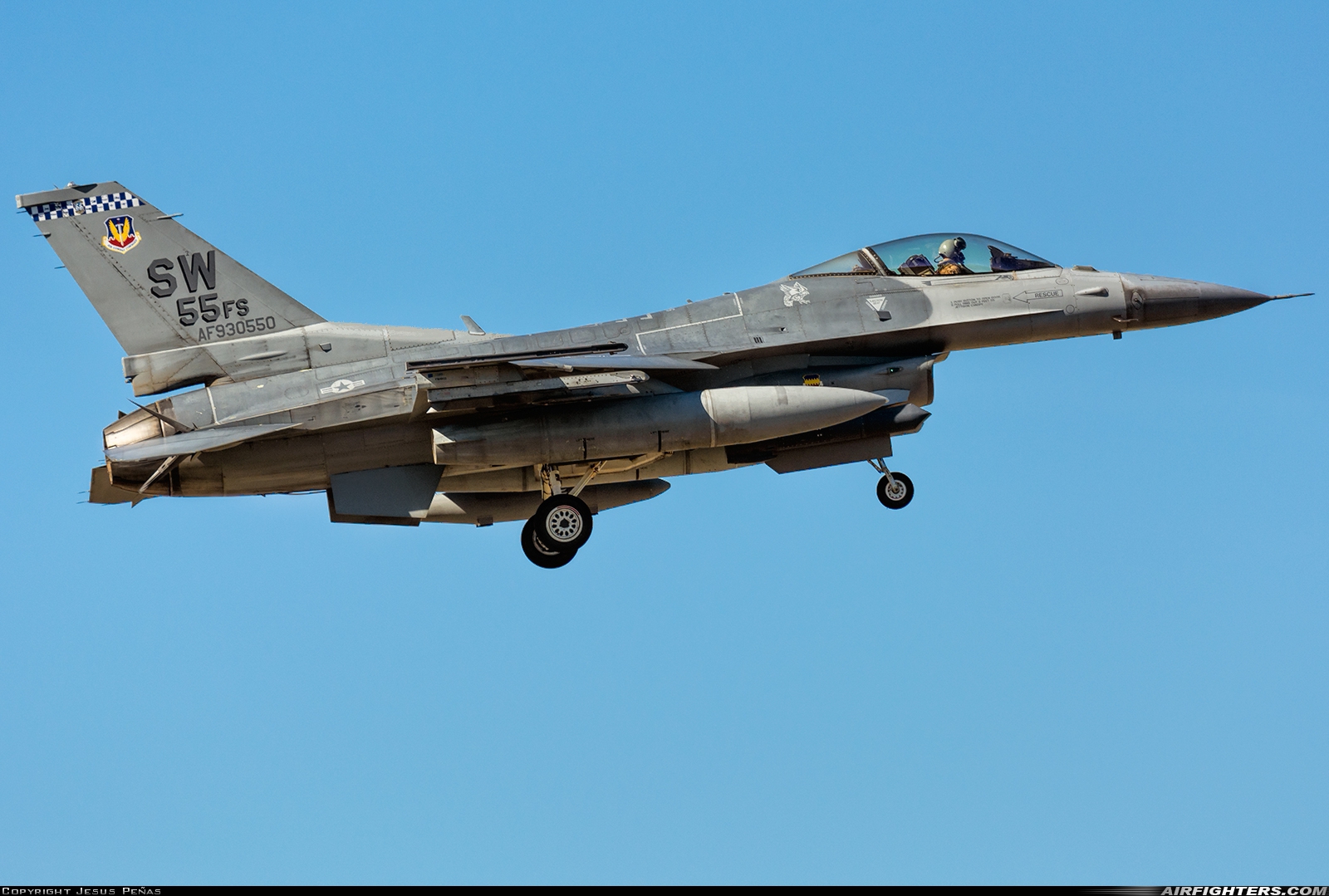 USA - Air Force General Dynamics F-16C Fighting Falcon 93-0550 at Rota (LERT), Spain
