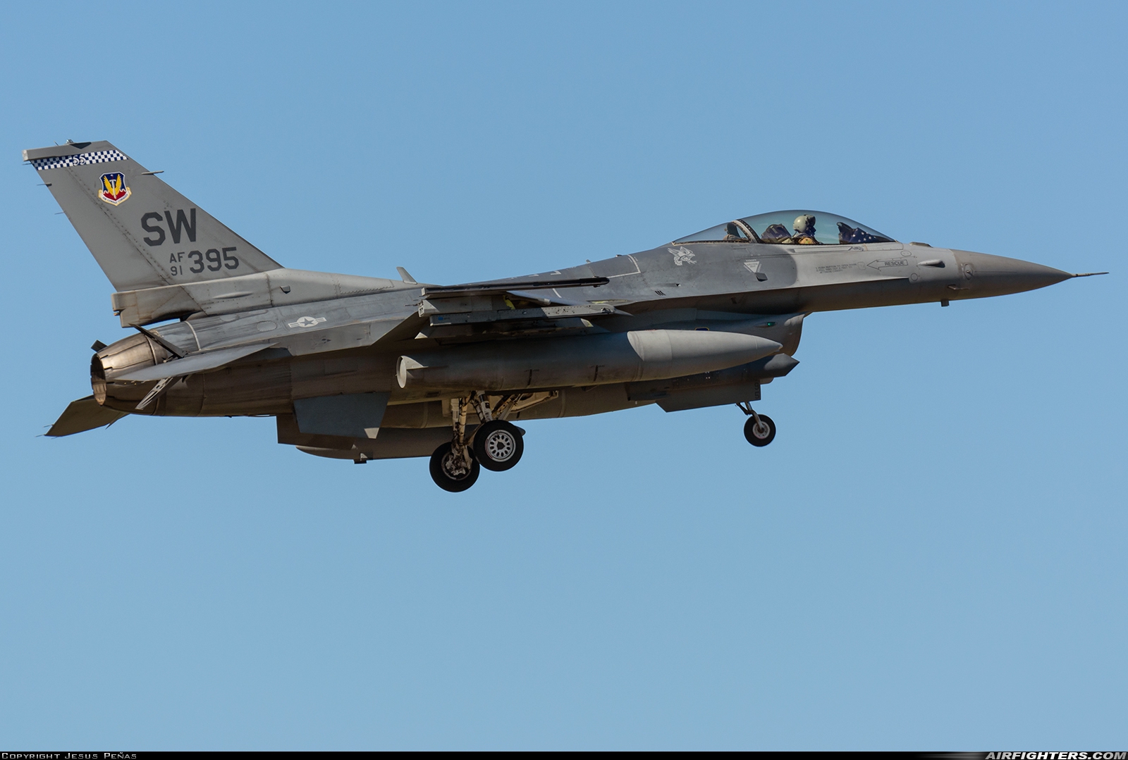 USA - Air Force General Dynamics F-16C Fighting Falcon 91-0395 at Rota (LERT), Spain
