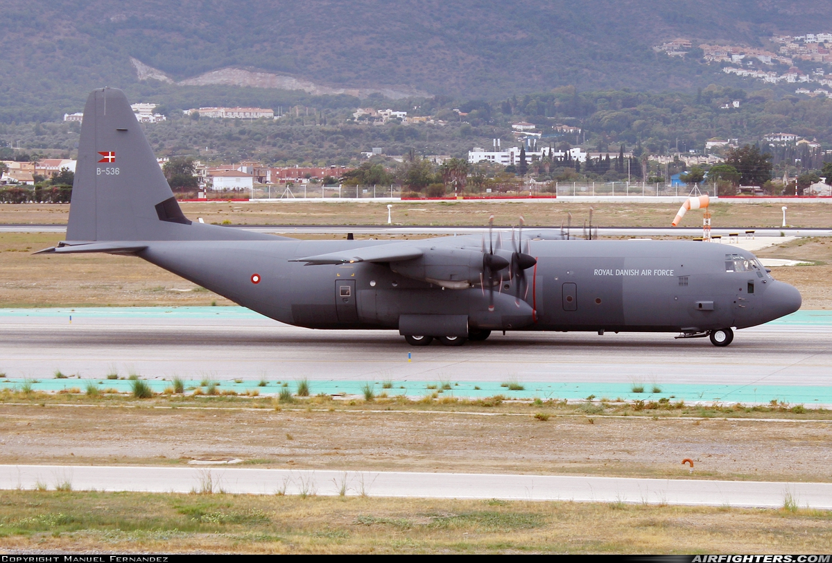 Denmark - Air Force Lockheed Martin C-130J-30 Hercules (L-382) B-536 at Malaga (AGP / LEMG), Spain