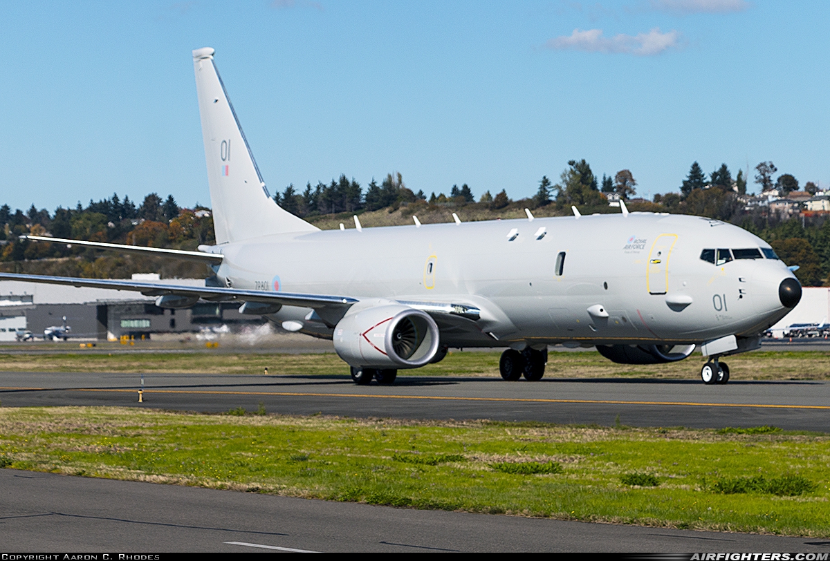 UK - Air Force Boeing Poseidon MRA1 (P-8A) ZP801 at Seattle - Boeing Field / King County Int. (BFI / KBFI), USA