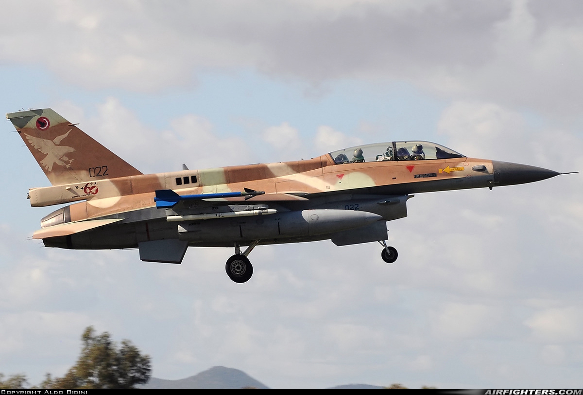 Israel - Air Force General Dynamics F-16D Fighting Falcon 022 at Decimomannu - (DCI / LIED), Italy