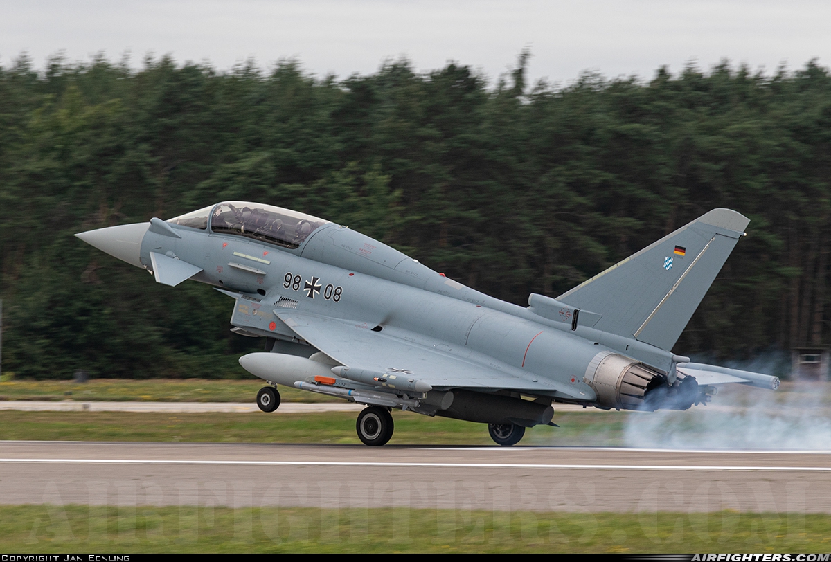 Germany - Air Force Eurofighter EF-2000 Typhoon T 98+08 at Wittmundhafen (Wittmund) (ETNT), Germany