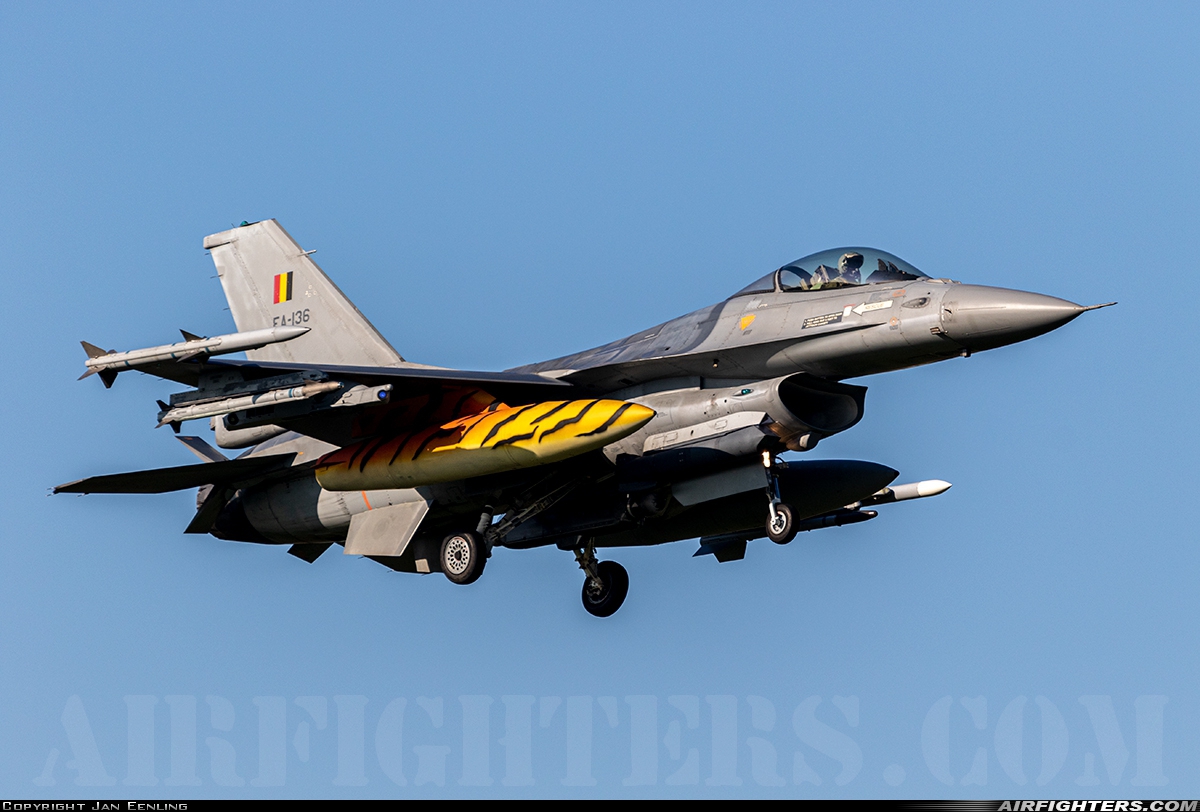 Belgium - Air Force General Dynamics F-16AM Fighting Falcon FA-136 at Leeuwarden (LWR / EHLW), Netherlands