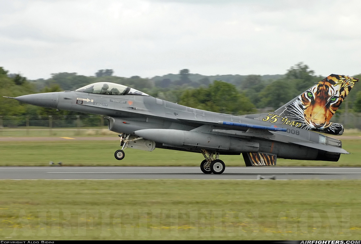 Netherlands - Air Force General Dynamics F-16AM Fighting Falcon J-008 at Fairford (FFD / EGVA), UK