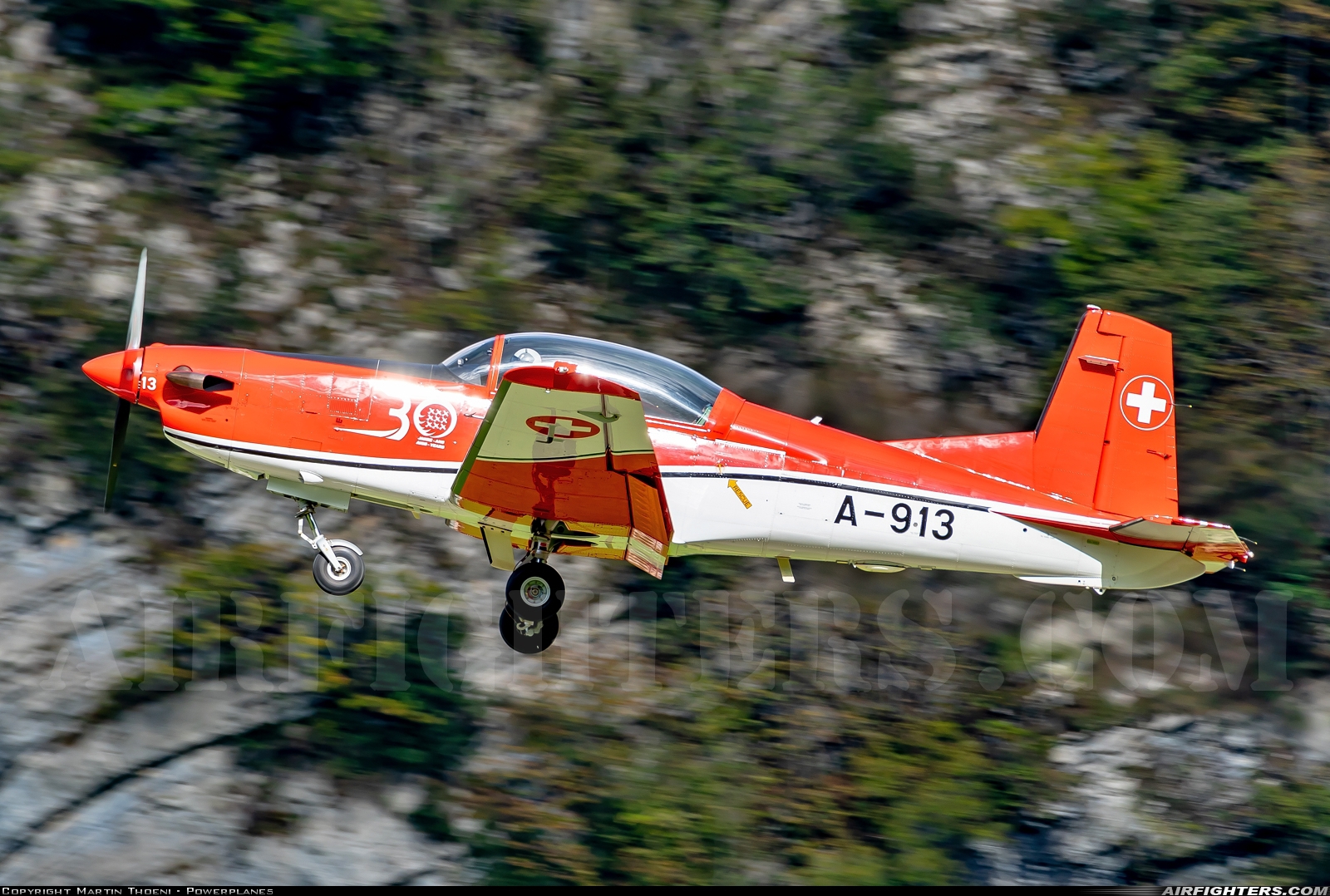 Switzerland - Air Force Pilatus NCPC-7 Turbo Trainer A-913 at Meiringen (LSMM), Switzerland