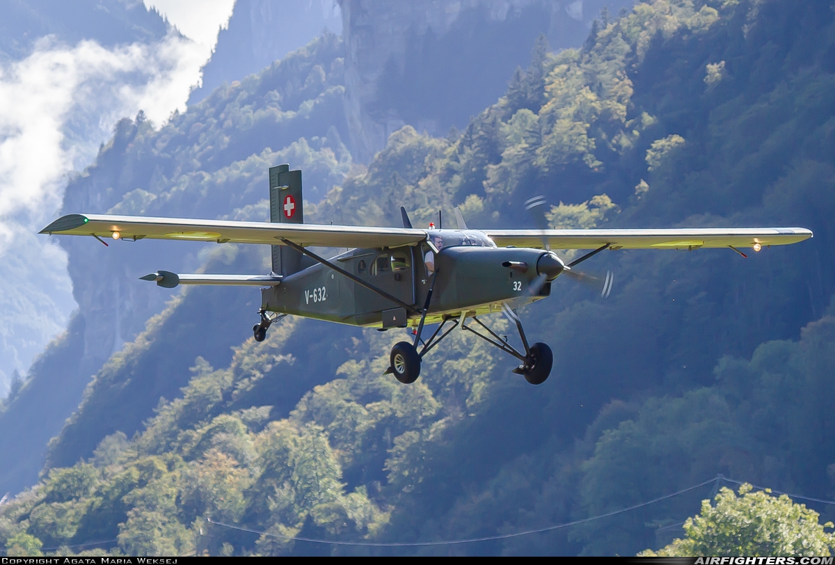 Switzerland - Air Force Pilatus PC-6/B2-H2M-1 Turbo Porter V-632 at Meiringen (LSMM), Switzerland