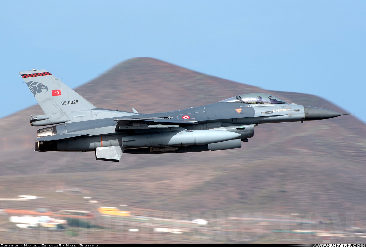 Türkiye - Air Force General Dynamics F-16C Fighting Falcon 89-0025 at Gran Canaria (- Las Palmas / Gando) (LPA / GCLP), Spain