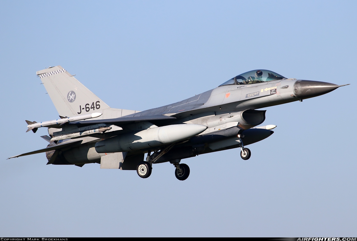 Netherlands - Air Force General Dynamics F-16AM Fighting Falcon J-646 at Leeuwarden (LWR / EHLW), Netherlands