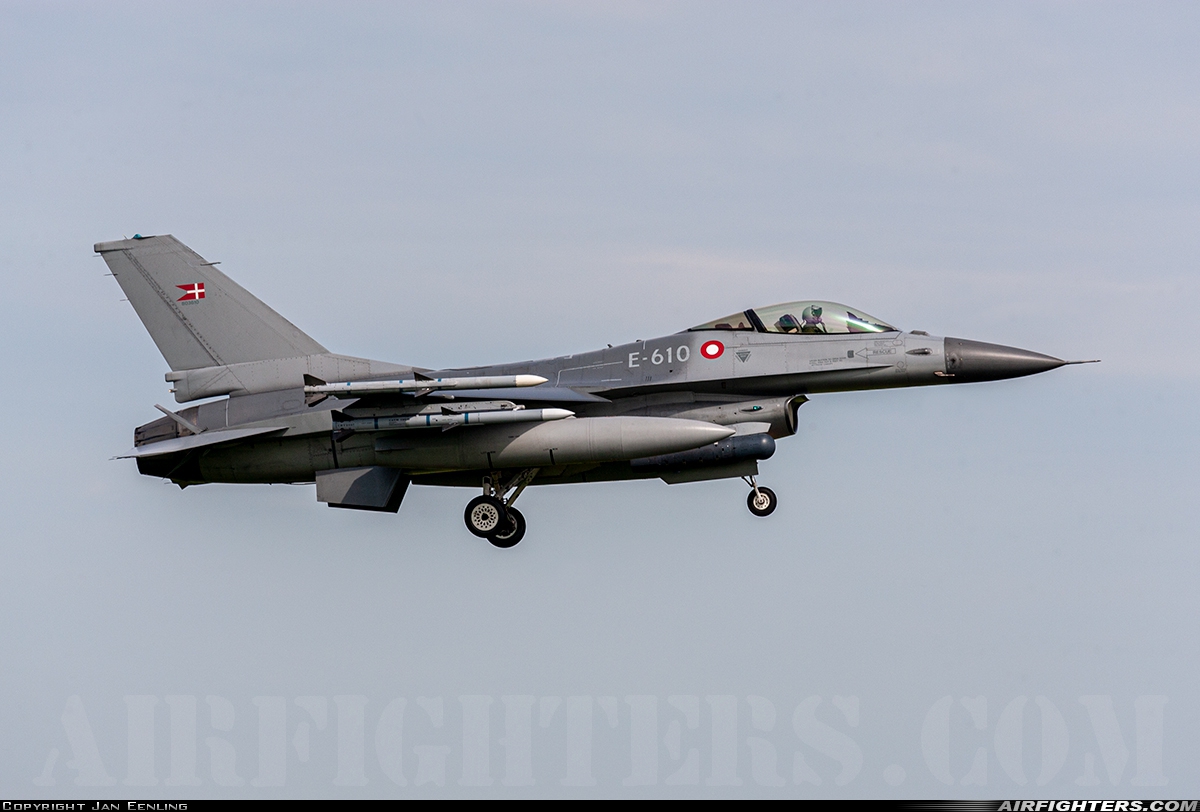 Denmark - Air Force General Dynamics F-16AM Fighting Falcon E-610 at Leeuwarden (LWR / EHLW), Netherlands