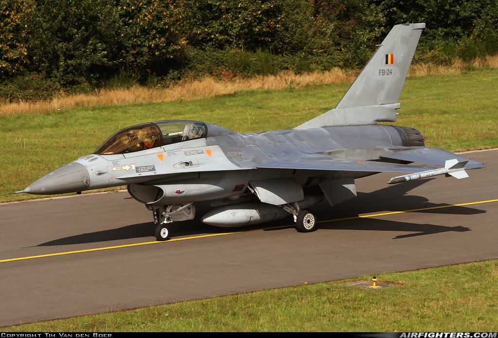 Belgium - Air Force General Dynamics F-16BM Fighting Falcon FB-24 at Kleine Brogel (EBBL), Belgium