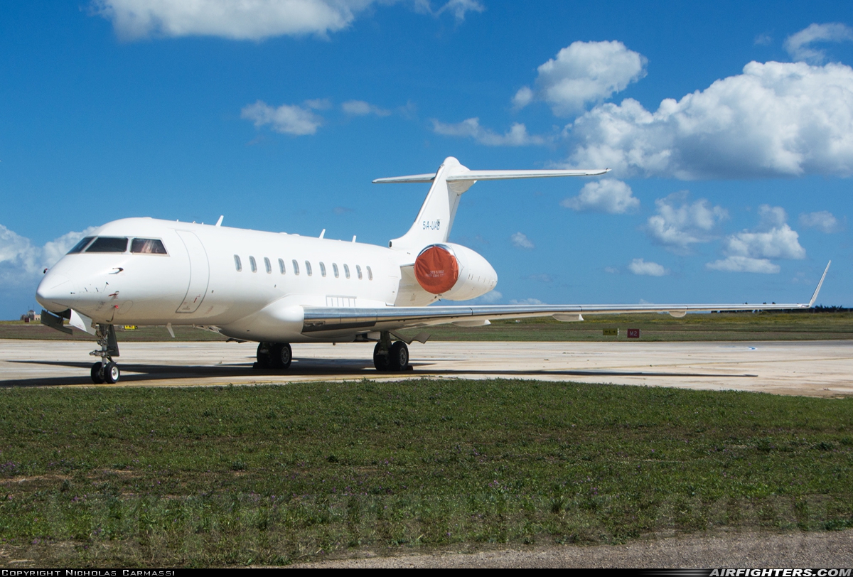 Libya - Government Bombardier BD-700-1A11 Global 5000 5A-UAB at Luqa - Malta International (MLA / LMML), Malta