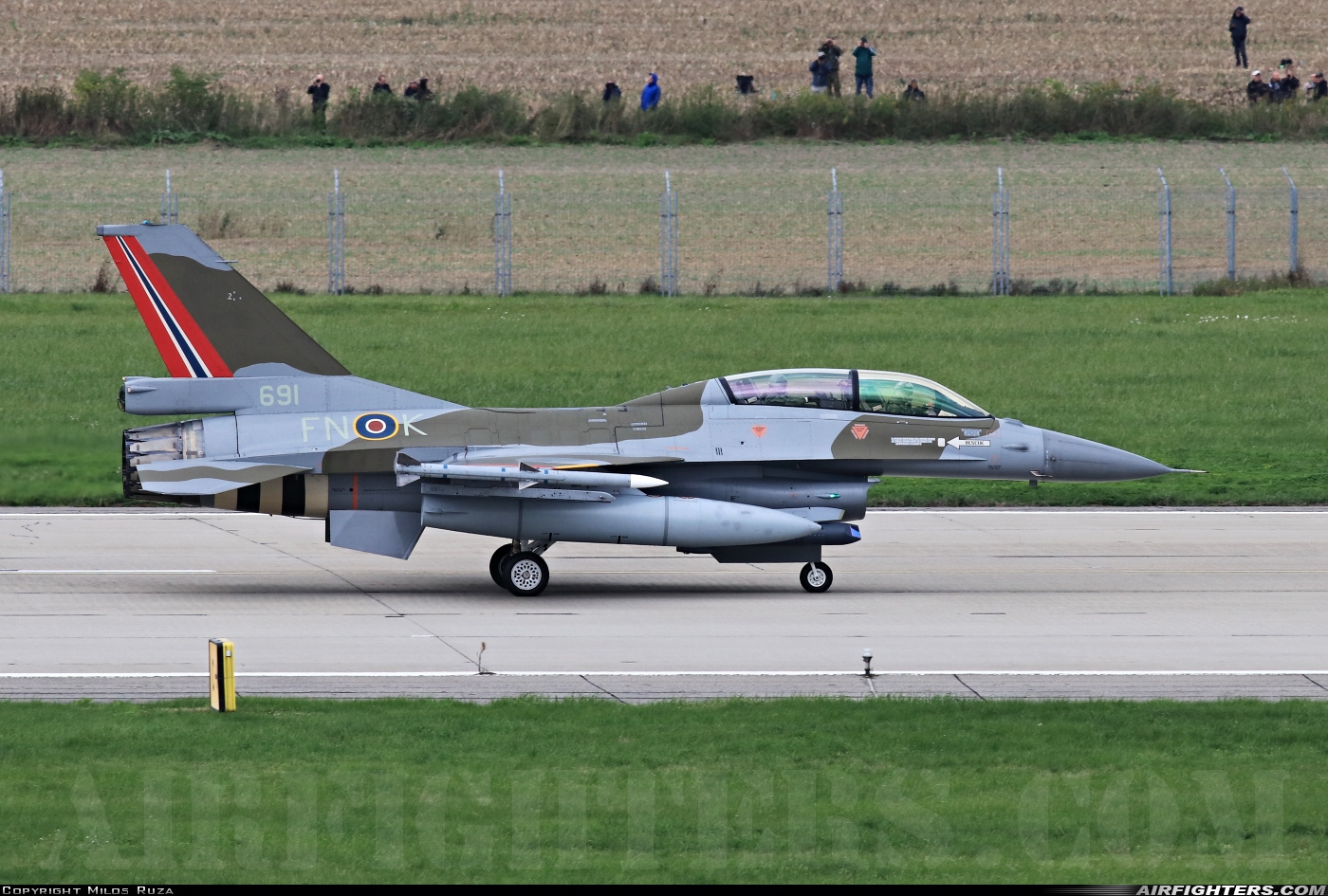 Norway - Air Force General Dynamics F-16BM Fighting Falcon 691 at Ostrava - Mosnov (OSR / LKMT), Czech Republic