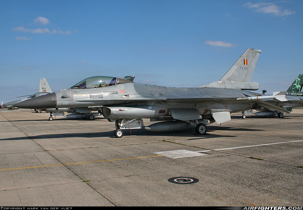 Belgium - Air Force General Dynamics F-16AM Fighting Falcon FA-100 at Brussels - National (Zaventem) / Melsbroek (BRU / EBBR / EBMB), Belgium