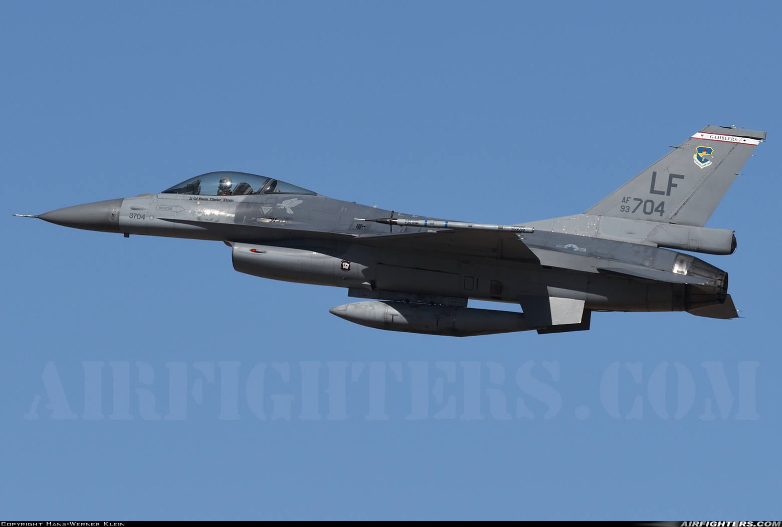 USA - Air Force General Dynamics F-16A Fighting Falcon 93-0704 at Glendale (Phoenix) - Luke AFB (LUF / KLUF), USA