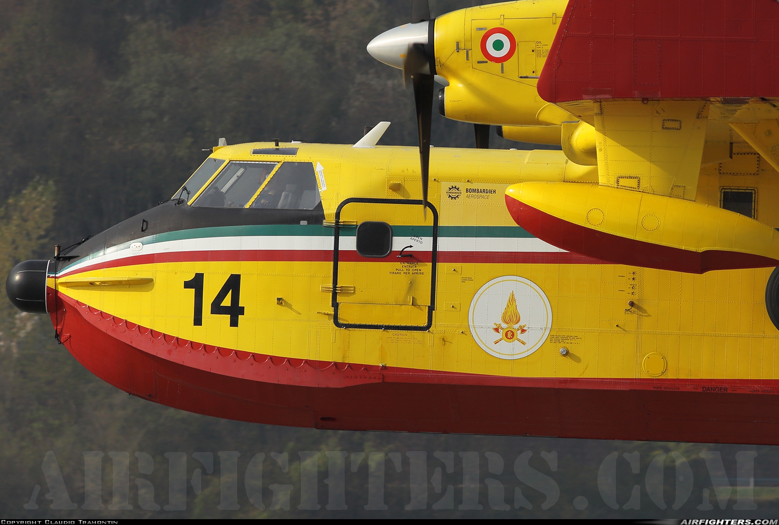 Italy - Vigili del Fuoco Canadair CL-415 I-DPCU at Off-Airport - Lago di Santa Croce, Italy