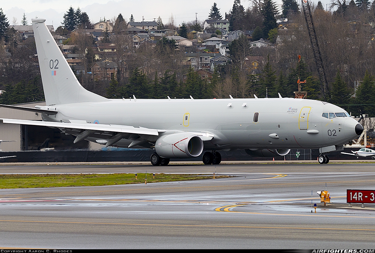 UK - Air Force Boeing Poseidon MRA1 (P-8A) ZP802 at Seattle - Boeing Field / King County Int. (BFI / KBFI), USA