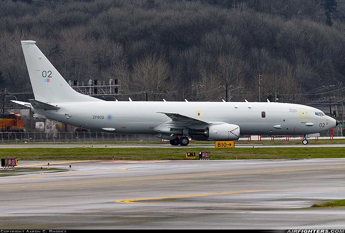 UK - Air Force Boeing Poseidon MRA1 (P-8A) ZP802 at Seattle - Boeing Field / King County Int. (BFI / KBFI), USA